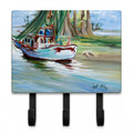 Jeannie Shrimp Boat Leash or Key Holder Wall Hooks, Coat Rack Wall Mount, for Hanging Keys, Towels, Aprons, Leashes