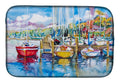 Paradise Yacht Club Sailboats Dish Drying Mat Absorbent Dish Drying Mat Pad for Kitchen Counter Dish Drainer Mat for Countertop, 14 x 21", Multicolor