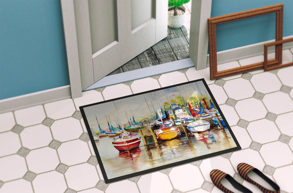 Paradise Yacht Club II Sailboats Doormat Indoor Outdoor 24H X 36W Front Door Mat Rugs for Entryway, Non Slip Washable Low Pile,