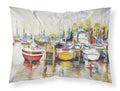 Paradise Yacht Club II Sailboats Standard Pillowcase Lightweight Super Soft Easy Care Decorative Artwork Pillowcase, Standard