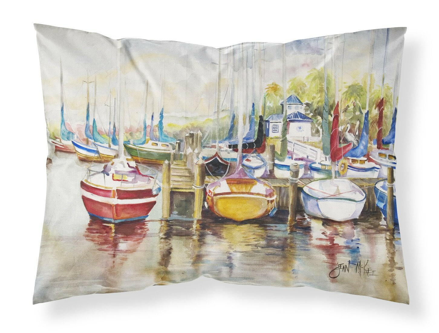 Paradise Yacht Club II Sailboats Standard Pillowcase Lightweight Super Soft Easy Care Decorative Artwork Pillowcase, Standard