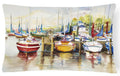 Paradise Yacht Club II Sailboats Decorative Throw Pillow 12x16 Indoor Outdoor Accent Cushion, Fabric Cover with Insert for Sofa, Bed, Porch & Living Room