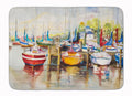 Paradise Yacht Club II Sailboats Memory Foam Kitchen Mat Machine Washable Anti-Fatigue Cushion Comfort Bath or Kitchen Rug