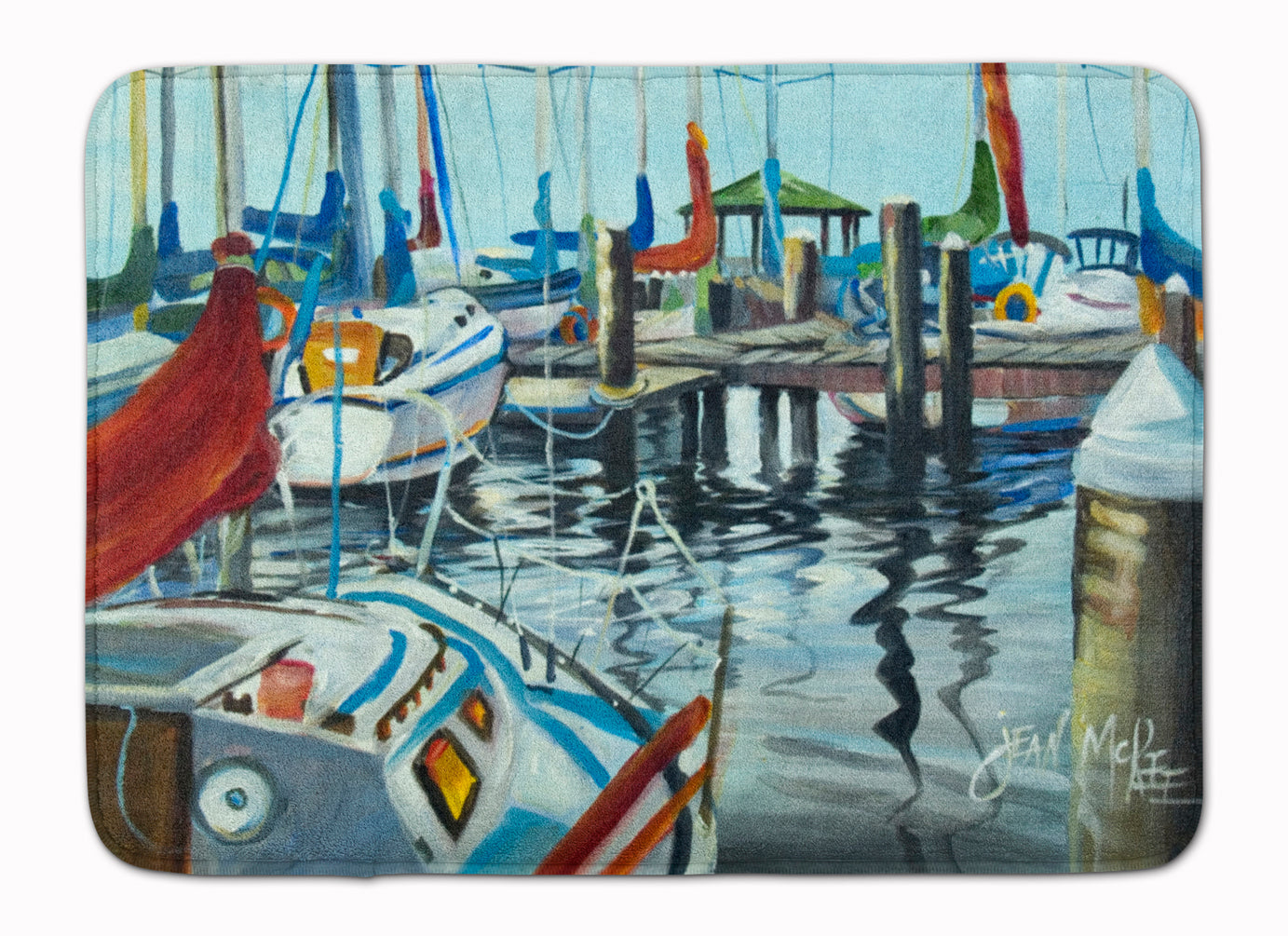 Orange Sail Sailboats Memory Foam Kitchen Mat Machine Washable Anti-Fatigue Cushion Comfort Bath or Kitchen Rug