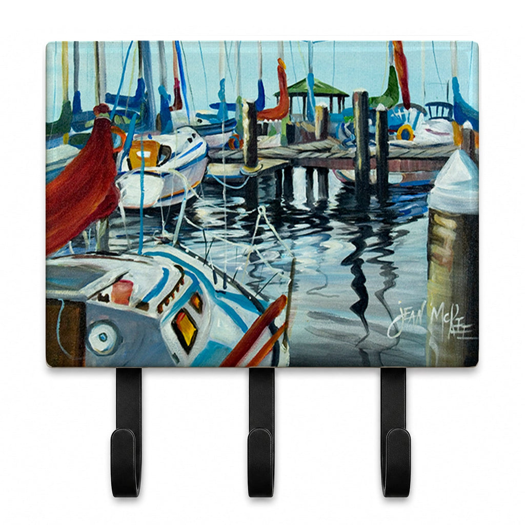 Orange Sail Sailboats Leash or Key Holder Wall Hooks, Coat Rack Wall Mount, for Hanging Keys, Towels, Aprons, Leashes