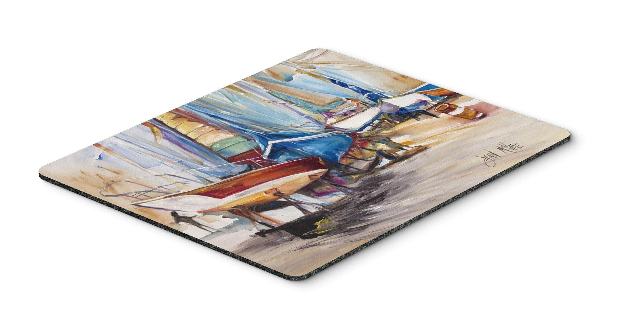 On the Hill Sailboats Mouse Pad, Heat Resistant Trivet Hot Pad , Non Slip Rubber Desk Mat, Kitchen Counter Protector, Home Office Decor Gift