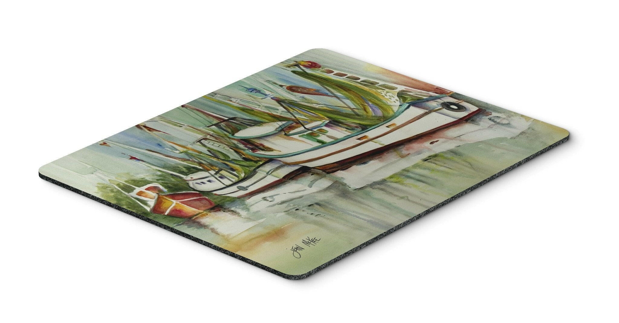 Ocean Springs Shrimper Mouse Pad, Heat Resistant Trivet Hot Pad , Non Slip Rubber Desk Mat, Kitchen Counter Protector, Home Office Decor Gift
