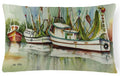 Ocean Springs Shrimper Decorative Throw Pillow 12x16 Indoor Outdoor Accent Cushion, Fabric Cover with Insert for Sofa, Bed, Porch & Living Room