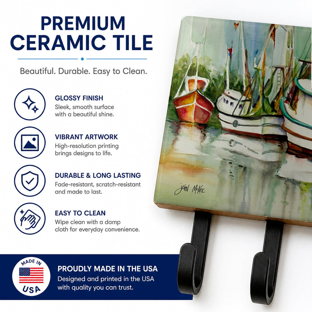 Ocean Springs Shrimper Leash or Key Holder Wall Hooks, Coat Rack Wall Mount, for Hanging Keys, Towels, Aprons, Leashes