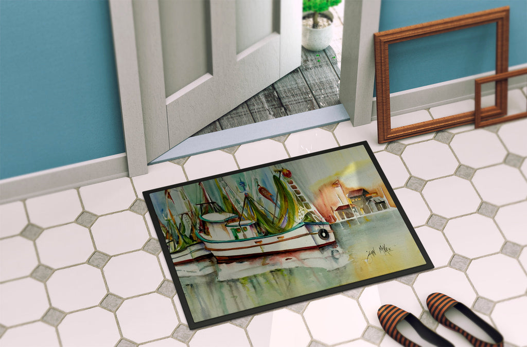 Ocean Springs Shrimper Doormat Indoor Outdoor 24H X 36W Front Door Mat Rugs for Entryway, Non Slip Washable Low Pile,