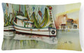 Ocean Springs Shrimper Decorative Throw Pillow 12x16 Indoor Outdoor Accent Cushion, Fabric Cover with Insert for Sofa, Bed, Porch & Living Room