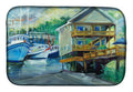 Ocean Springs Harbour Landing Dish Drying Mat Absorbent Dish Drying Mat Pad for Kitchen Counter Dish Drainer Mat for Countertop, 14 x 21", Multicolor
