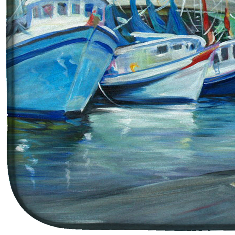 Ocean Springs Harbour Landing Dish Drying Mat Absorbent Dish Drying Mat Pad for Kitchen Counter Dish Drainer Mat for Countertop, 14 x 21", Multicolor