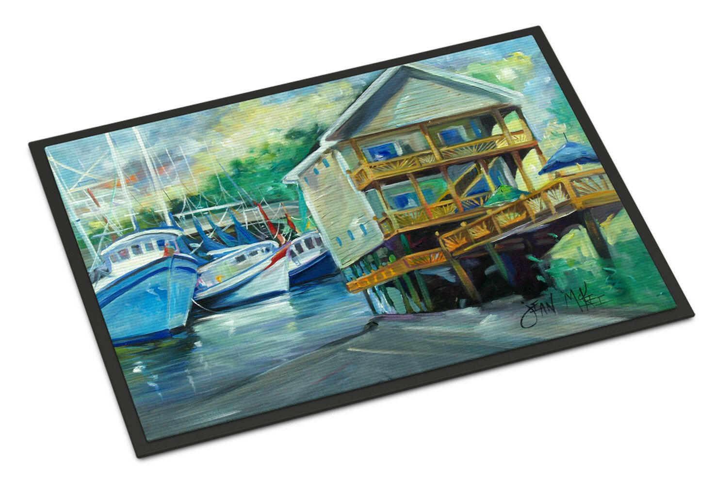 Ocean Springs Harbour Landing Doormat Indoor Outdoor 18H X 27W Front Door Mat Rugs for Entryway, Non Slip Washable