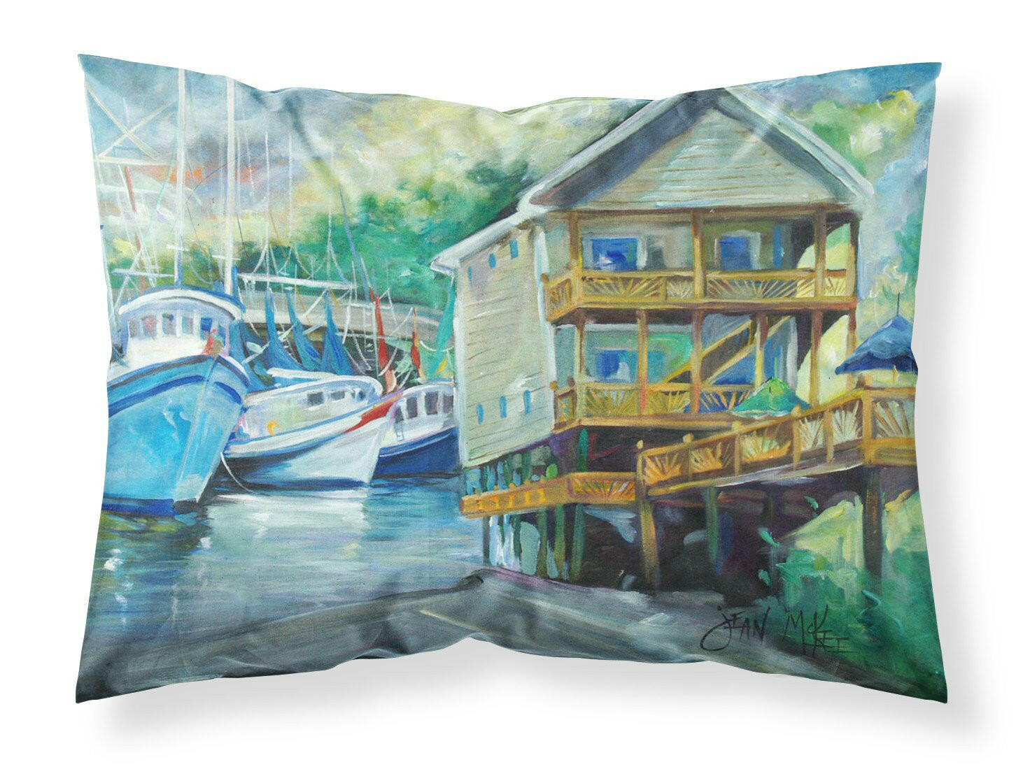 Ocean Springs Harbour Landing Standard Pillowcase Lightweight Super Soft Easy Care Decorative Artwork Pillowcase, Standard