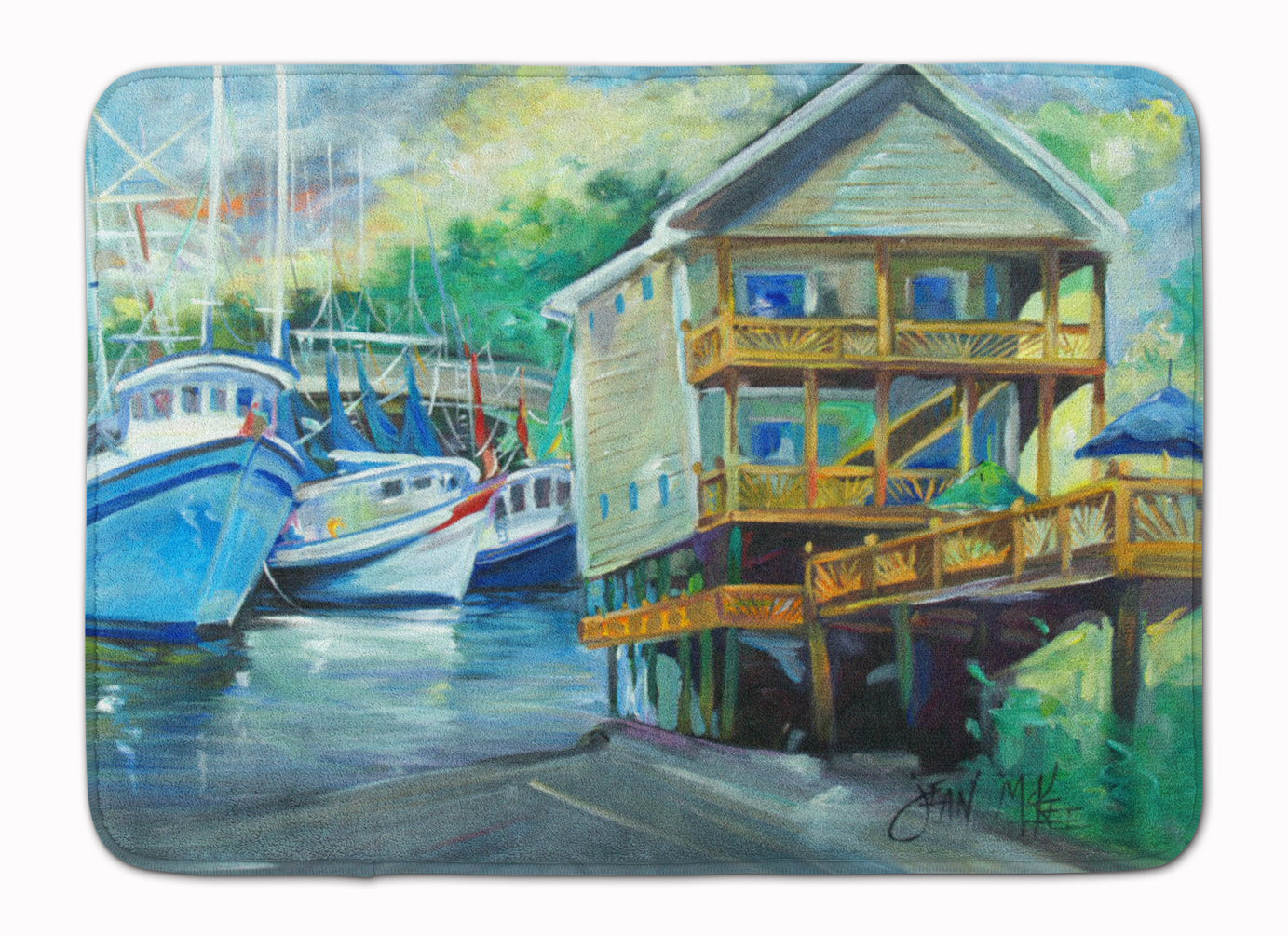 Ocean Springs Harbour Landing Memory Foam Kitchen Mat Machine Washable Anti-Fatigue Cushion Comfort Bath or Kitchen Rug
