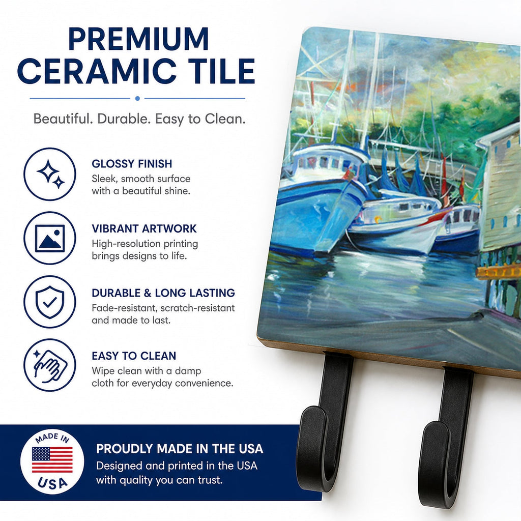 Ocean Springs Harbour Landing Leash or Key Holder Wall Hooks, Coat Rack Wall Mount, for Hanging Keys, Towels, Aprons, Leashes