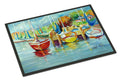 On the Dock Sailboats Doormat Indoor Outdoor 18H X 27W Front Door Mat Rugs for Entryway, Non Slip Washable