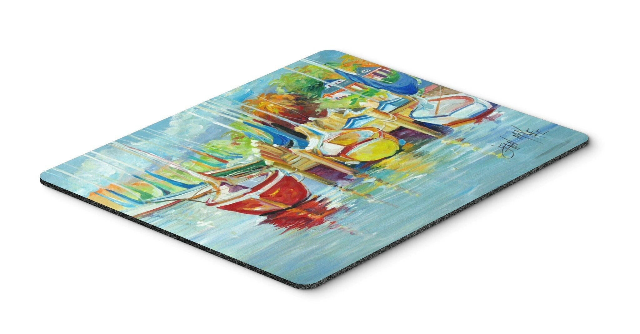 On the Dock Sailboats Mouse Pad, Heat Resistant Trivet Hot Pad , Non Slip Rubber Desk Mat, Kitchen Counter Protector, Home Office Decor Gift