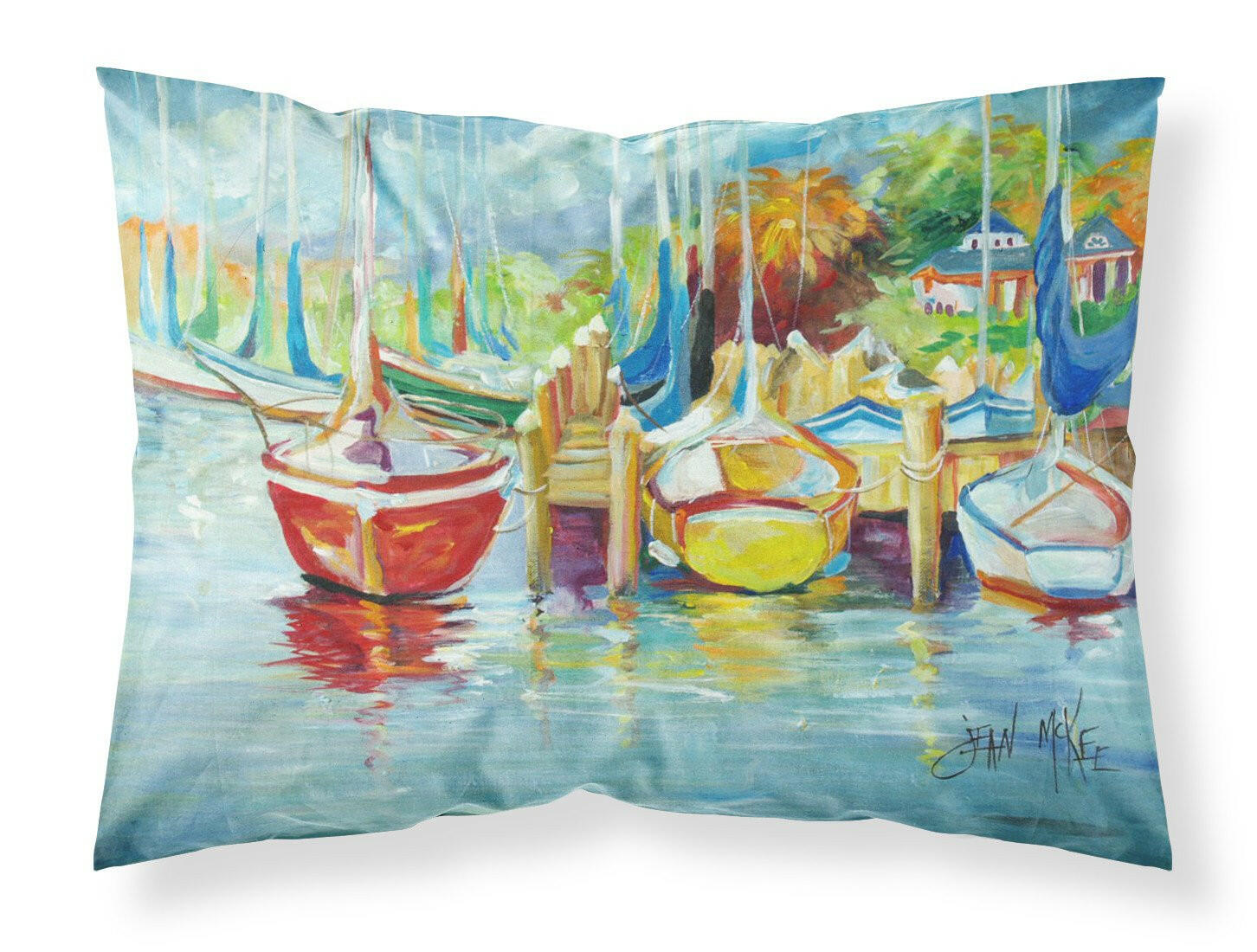 On the Dock Sailboats Standard Pillowcase Lightweight Super Soft Easy Care Decorative Artwork Pillowcase, Standard
