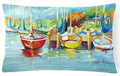 On the Dock Sailboats Decorative Throw Pillow 12x16 Indoor Outdoor Accent Cushion, Fabric Cover with Insert for Sofa, Bed, Porch & Living Room