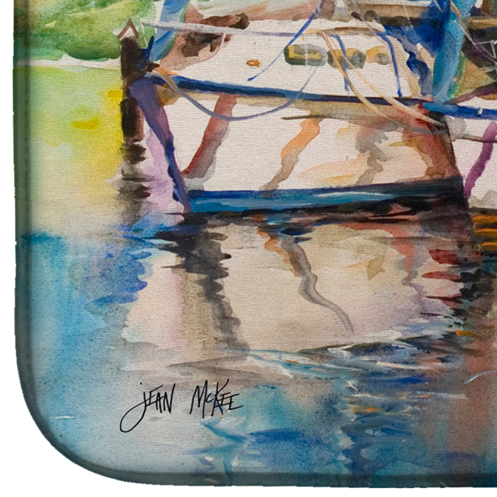 Safe Harbour Sailboats Dish Drying Mat Absorbent Dish Drying Mat Pad for Kitchen Counter Dish Drainer Mat for Countertop, 14 x 21", Multicolor