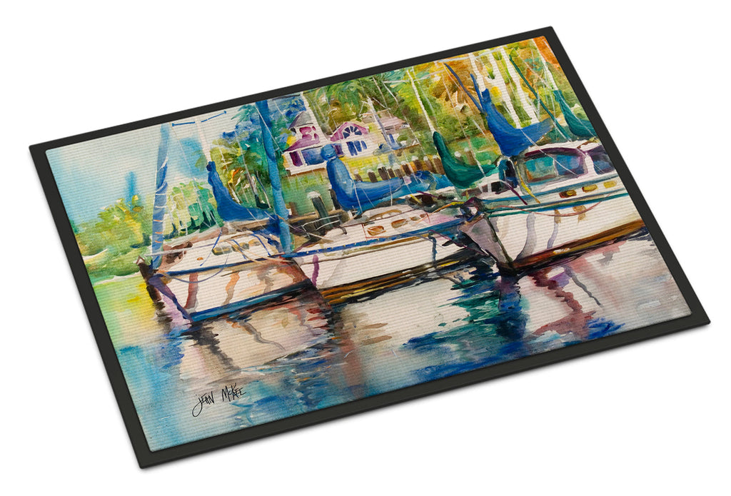 Safe Harbour Sailboats Doormat Indoor Outdoor 24H X 36W Front Door Mat Rugs for Entryway, Non Slip Washable Low Pile,