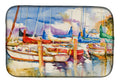 Run Away Sailboats Dish Drying Mat Absorbent Dish Drying Mat Pad for Kitchen Counter Dish Drainer Mat for Countertop, 14 x 21", Multicolor
