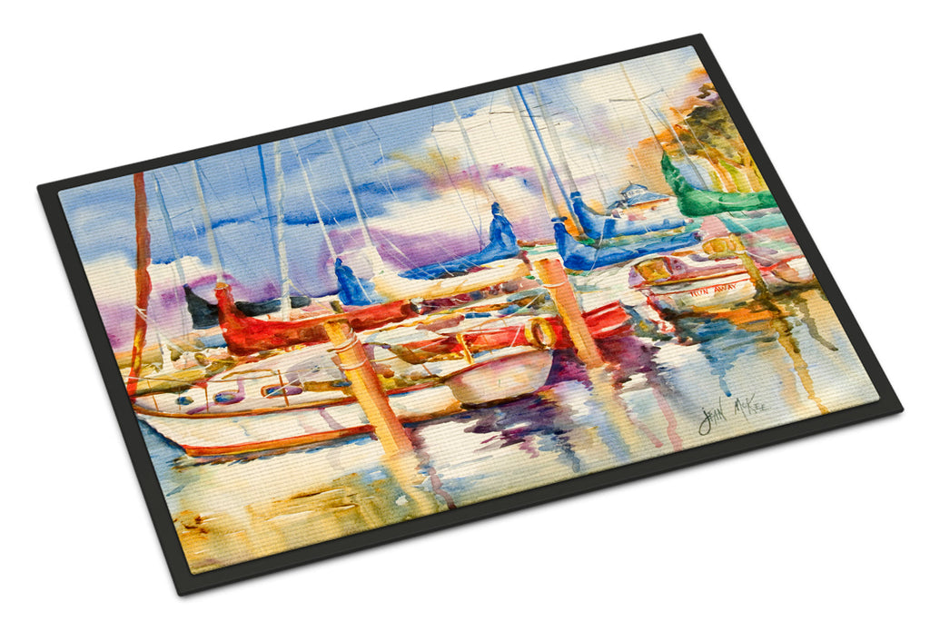 Run Away Sailboats Doormat Indoor Outdoor 24H X 36W Front Door Mat Rugs for Entryway, Non Slip Washable Low Pile,