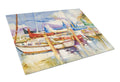 Run Away Sailboats Cutting Board Tempered Glass Kitchen Cutting Surface, Heat Resistant Chopping, Non-Slip Feet, Food Prep & Serving