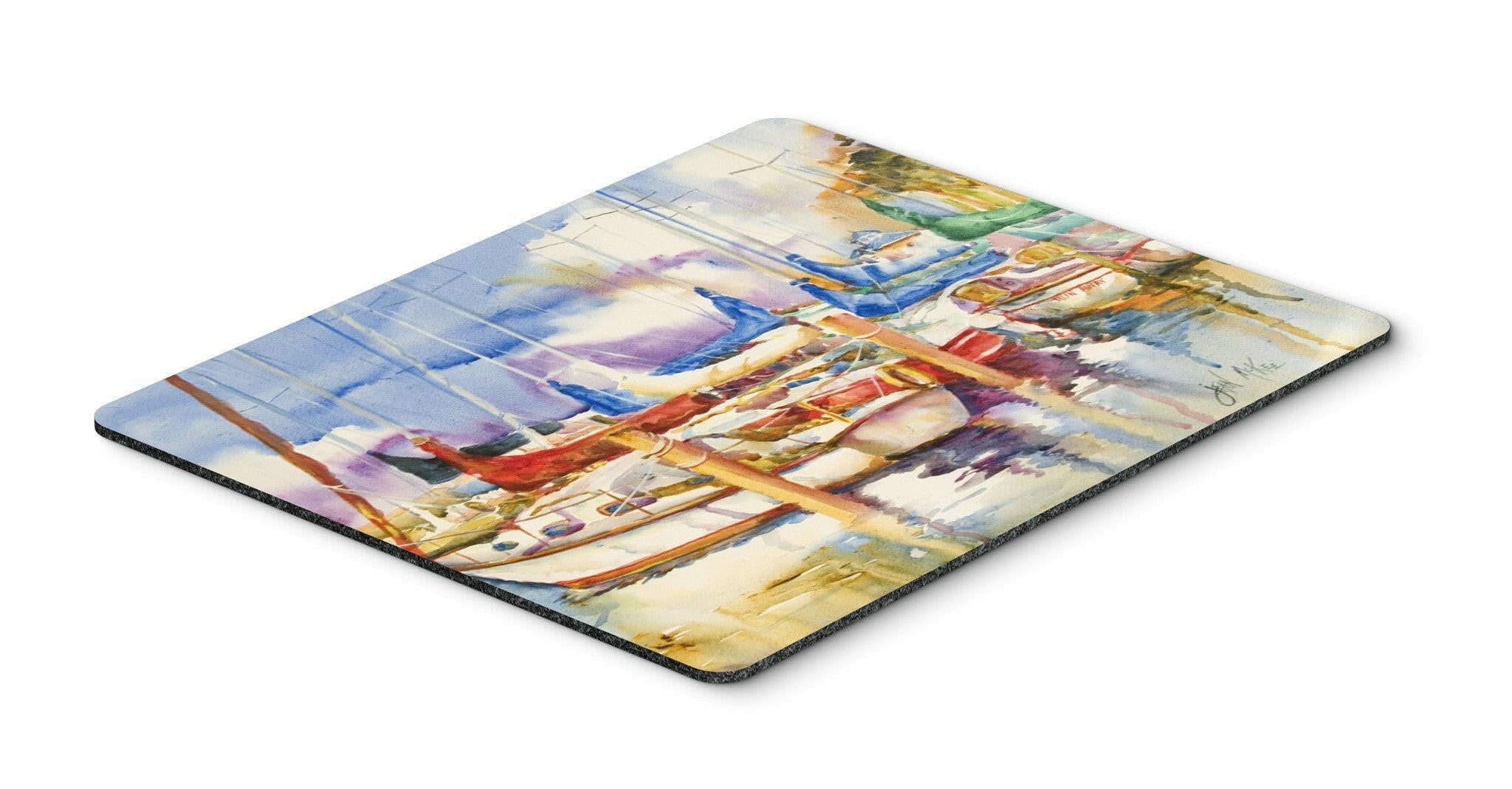 Run Away Sailboats Mouse Pad, Heat Resistant Trivet Hot Pad , Non Slip Rubber Desk Mat, Kitchen Counter Protector, Home Office Decor Gift