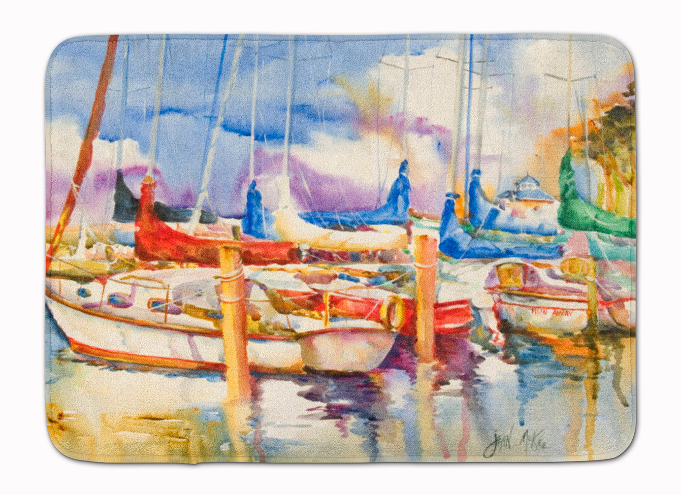 Run Away Sailboats Memory Foam Kitchen Mat Machine Washable Anti-Fatigue Cushion Comfort Bath or Kitchen Rug