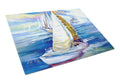 Rock my Boat Sailboats Cutting Board Tempered Glass Kitchen Cutting Surface, Heat Resistant Chopping, Non-Slip Feet, Food Prep & Serving