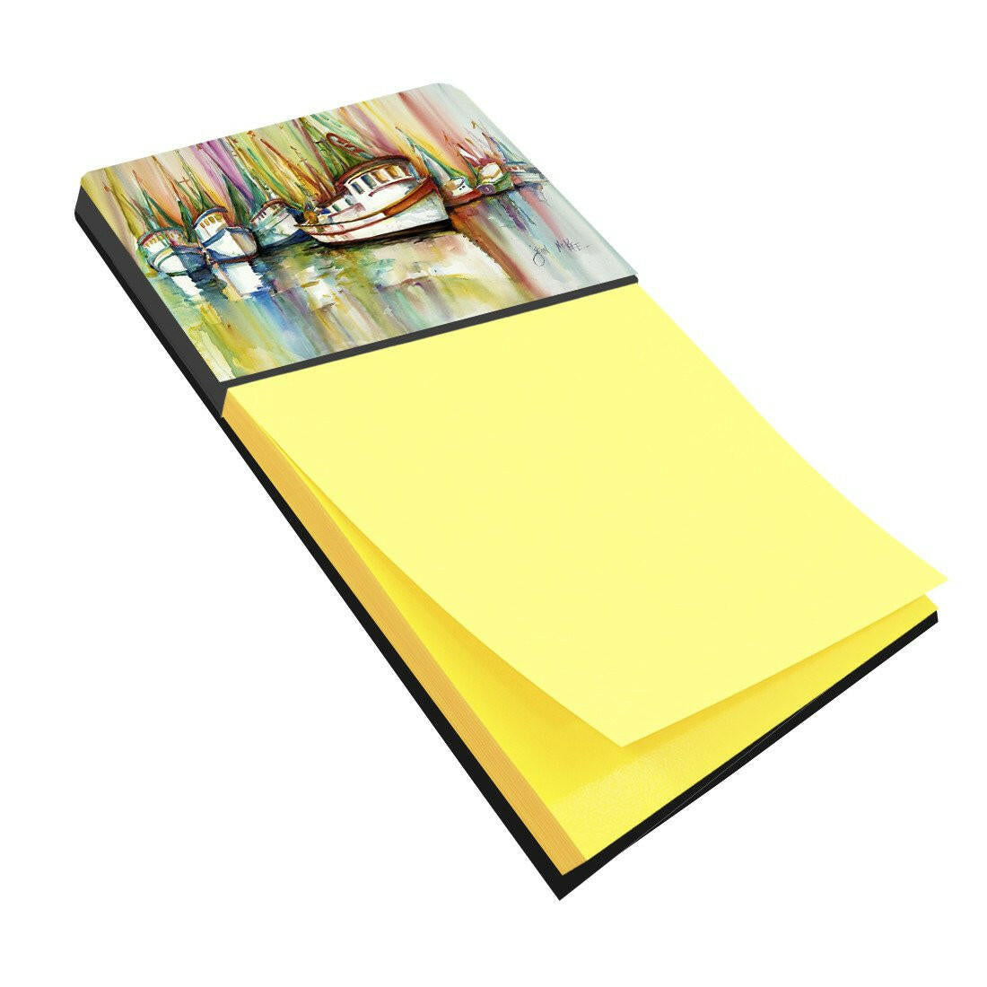 Shrimp Fleet Watercolor Sticky Note Holder Refillable Dispenser Desk Accessory 3x3 Pad Gift