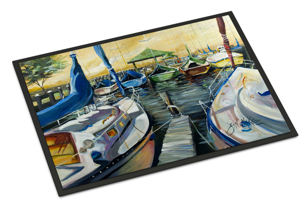 Seven Boats Sailboats Doormat Indoor Outdoor 24H X 36W Front Door Mat Rugs for Entryway, Non Slip Washable Low Pile,