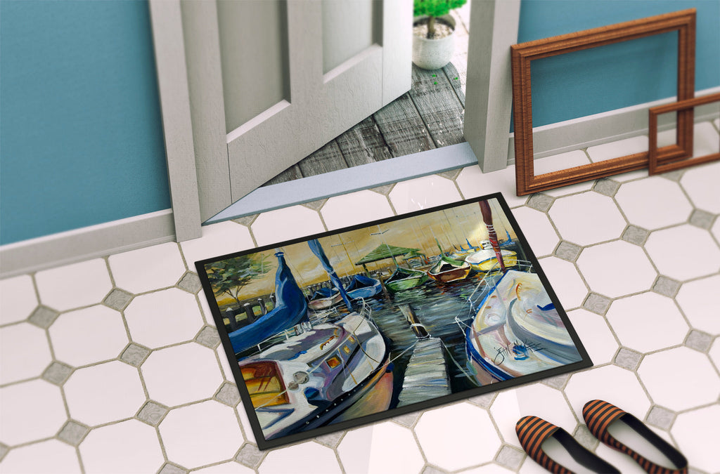 Seven Boats Sailboats Doormat Indoor Outdoor 24H X 36W Front Door Mat Rugs for Entryway, Non Slip Washable Low Pile,