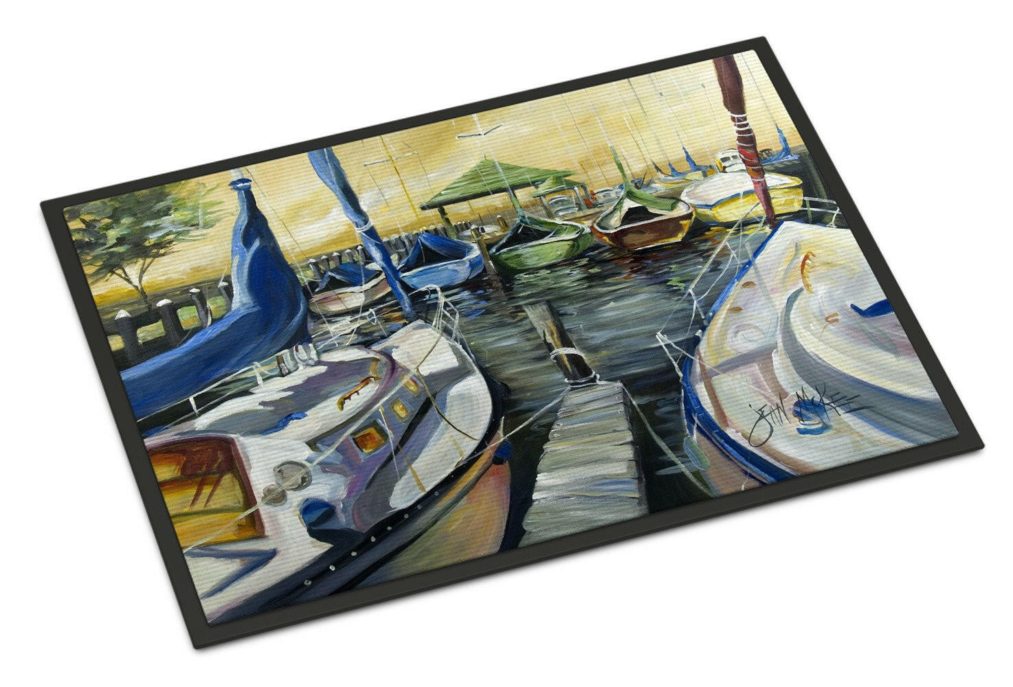 Seven Boats Sailboats Doormat Indoor Outdoor 18H X 27W Front Door Mat Rugs for Entryway, Non Slip Washable
