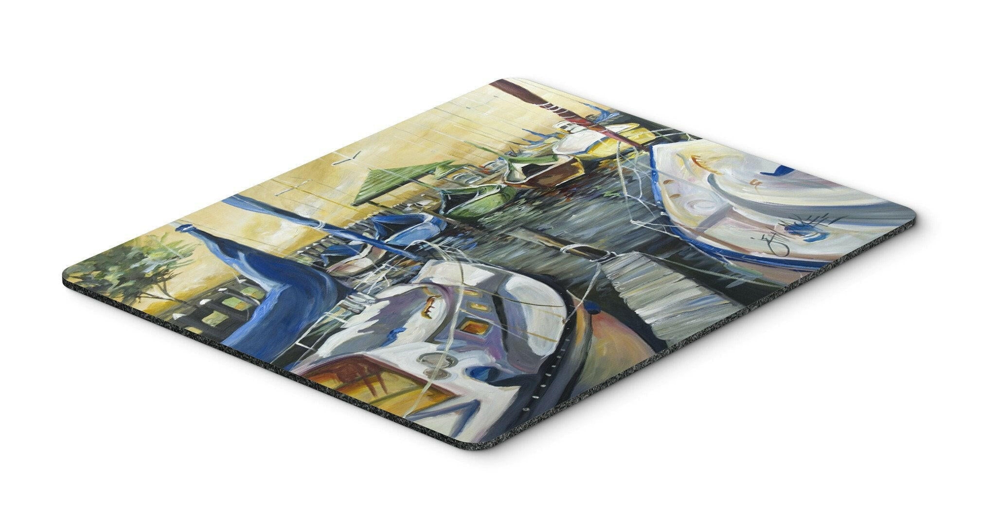 Seven Boats Sailboats Mouse Pad, Heat Resistant Trivet Hot Pad , Non Slip Rubber Desk Mat, Kitchen Counter Protector, Home Office Decor Gift