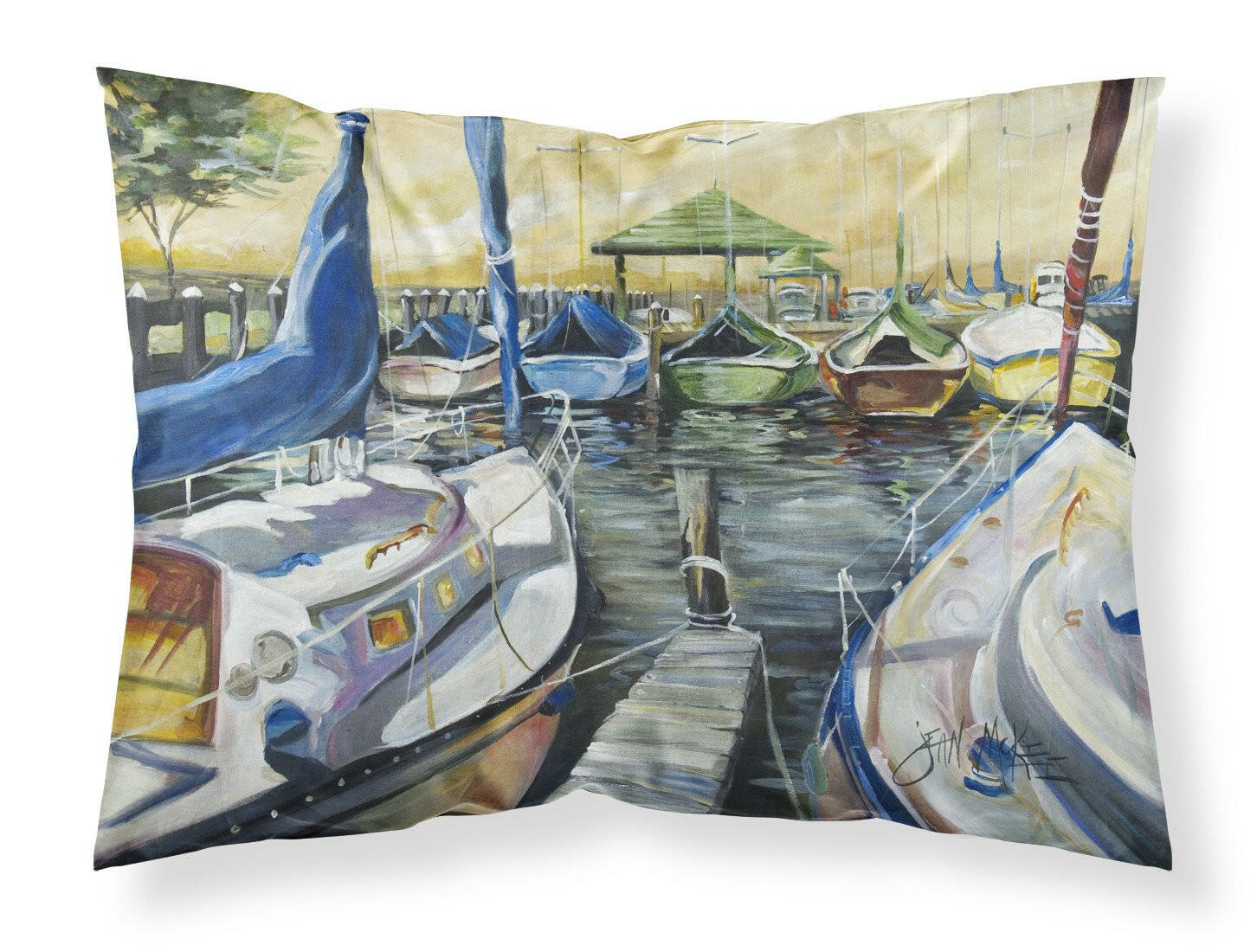 Seven Boats Sailboats Standard Pillowcase Lightweight Super Soft Easy Care Decorative Artwork Pillowcase, Standard
