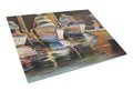 Sea Chase Deep Sea Fishing Boats Cutting Board Tempered Glass Kitchen Cutting Surface, Heat Resistant Chopping, Non-Slip Feet, Food Prep & Serving