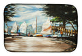 Sailing Lessons Sailboats Dish Drying Mat Absorbent Dish Drying Mat Pad for Kitchen Counter Dish Drainer Mat for Countertop, 14 x 21", Multicolor