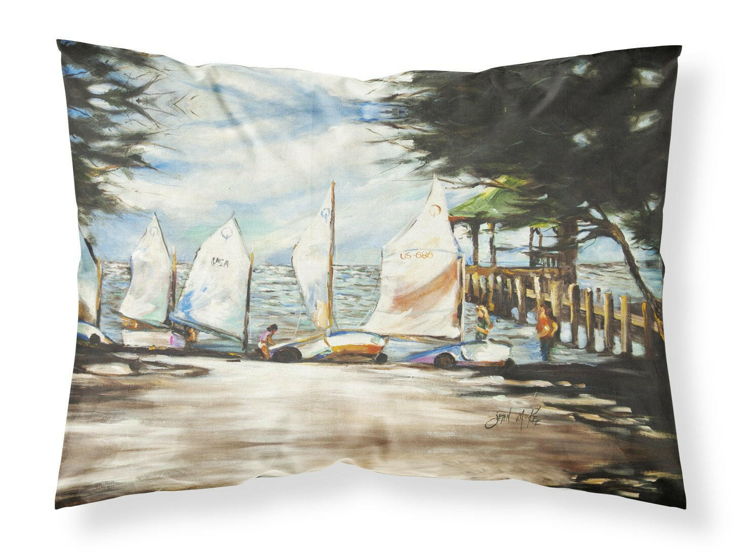 Sailing Lessons Sailboats Standard Pillowcase Lightweight Super Soft Easy Care Decorative Artwork Pillowcase, Standard