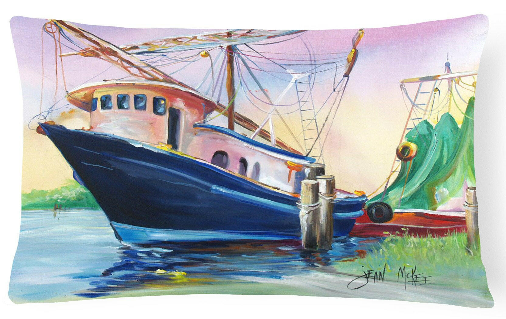 Shrimper Southern Star Decorative Throw Pillow 12x16 Indoor Outdoor Accent Cushion, Fabric Cover with Insert for Sofa, Bed, Porch & Living Room