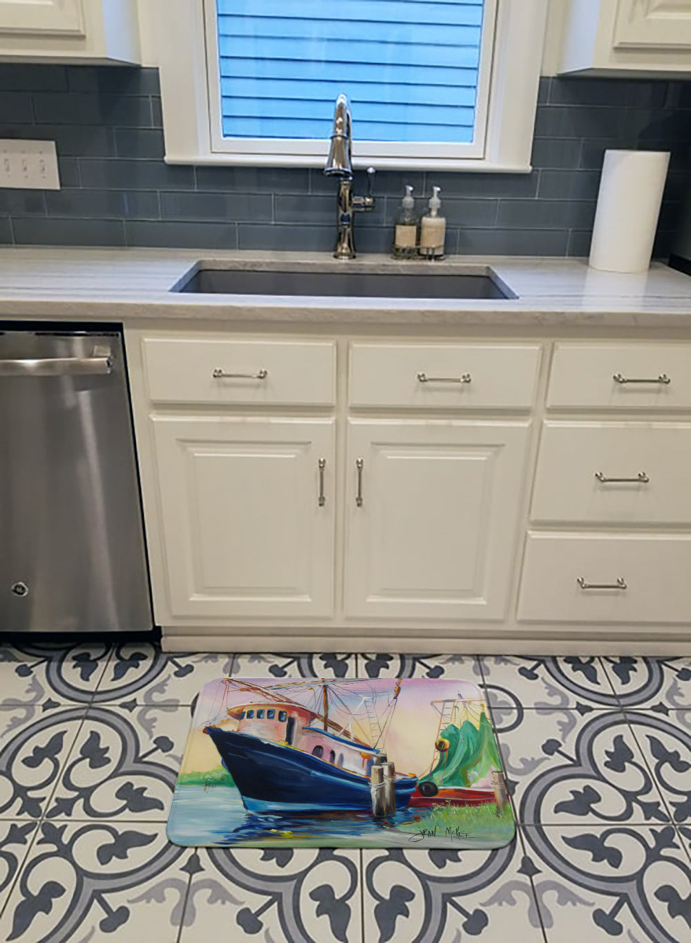 Shrimper Southern Star Memory Foam Kitchen Mat Machine Washable Anti-Fatigue Cushion Comfort Bath or Kitchen Rug