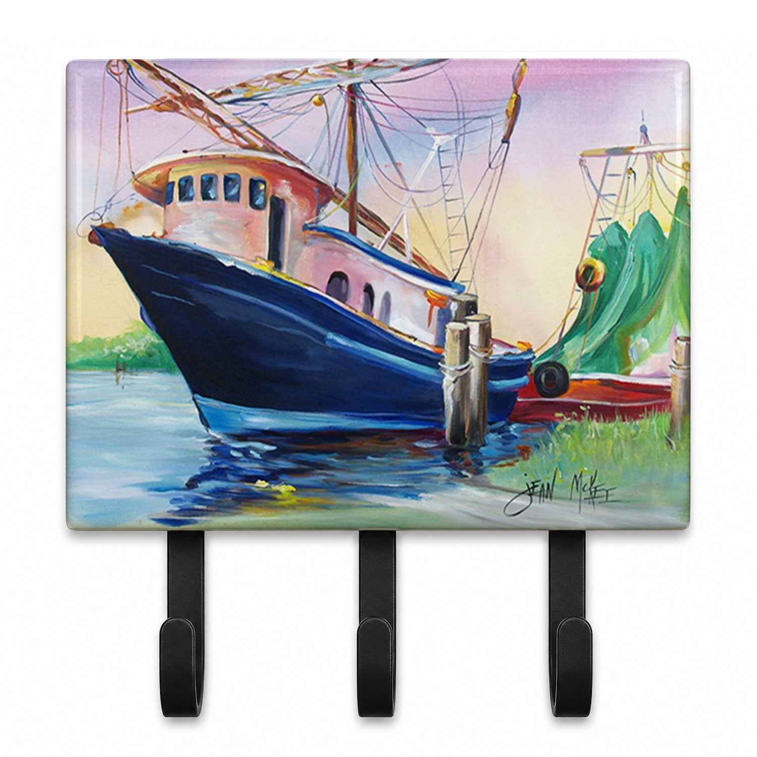Shrimper Southern Star Leash or Key Holder Wall Hooks, Coat Rack Wall Mount, for Hanging Keys, Towels, Aprons, Leashes