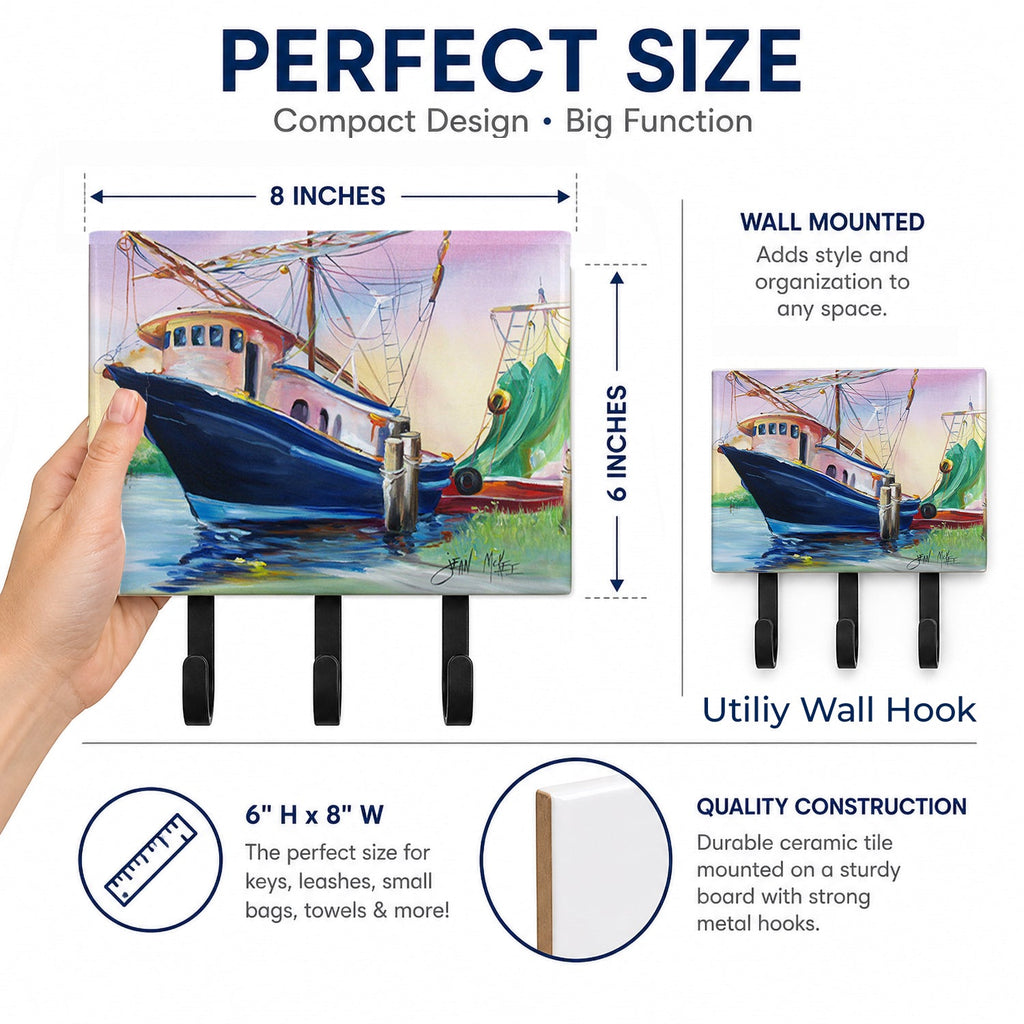 Shrimper Southern Star Leash or Key Holder Wall Hooks, Coat Rack Wall Mount, for Hanging Keys, Towels, Aprons, Leashes