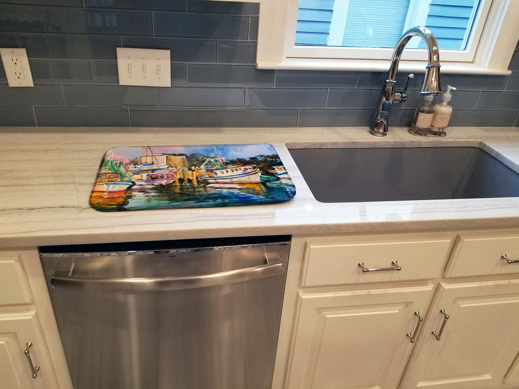 Shrimp Boat Warehouse Dish Drying Mat Absorbent Dish Drying Mat Pad for Kitchen Counter Dish Drainer Mat for Countertop, 14 x 21", Multicolor