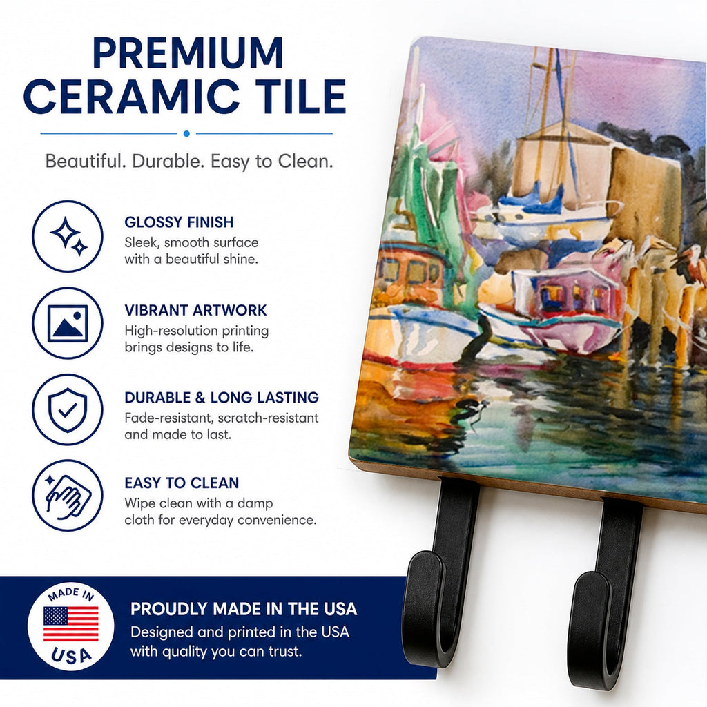 Shrimp Boat Warehouse Leash or Key Holder Wall Hooks, Coat Rack Wall Mount, for Hanging Keys, Towels, Aprons, Leashes