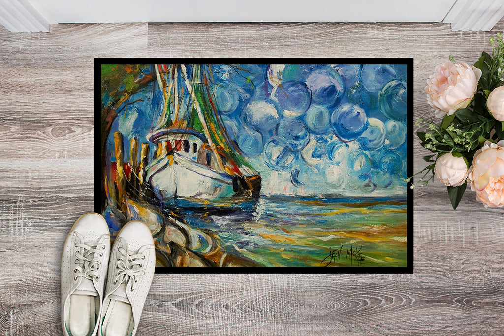 Shrimp Boat  101 Doormat Indoor Outdoor 24H X 36W Front Door Mat Rugs for Entryway, Non Slip Washable Low Pile,