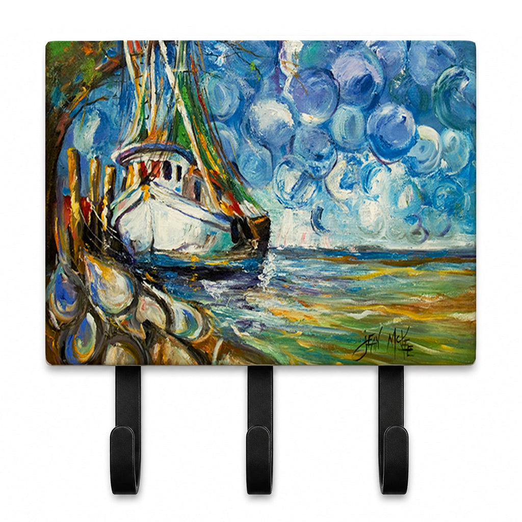 Shrimp Boat  101 Leash or Key Holder Wall Hooks, Coat Rack Wall Mount, for Hanging Keys, Towels, Aprons, Leashes